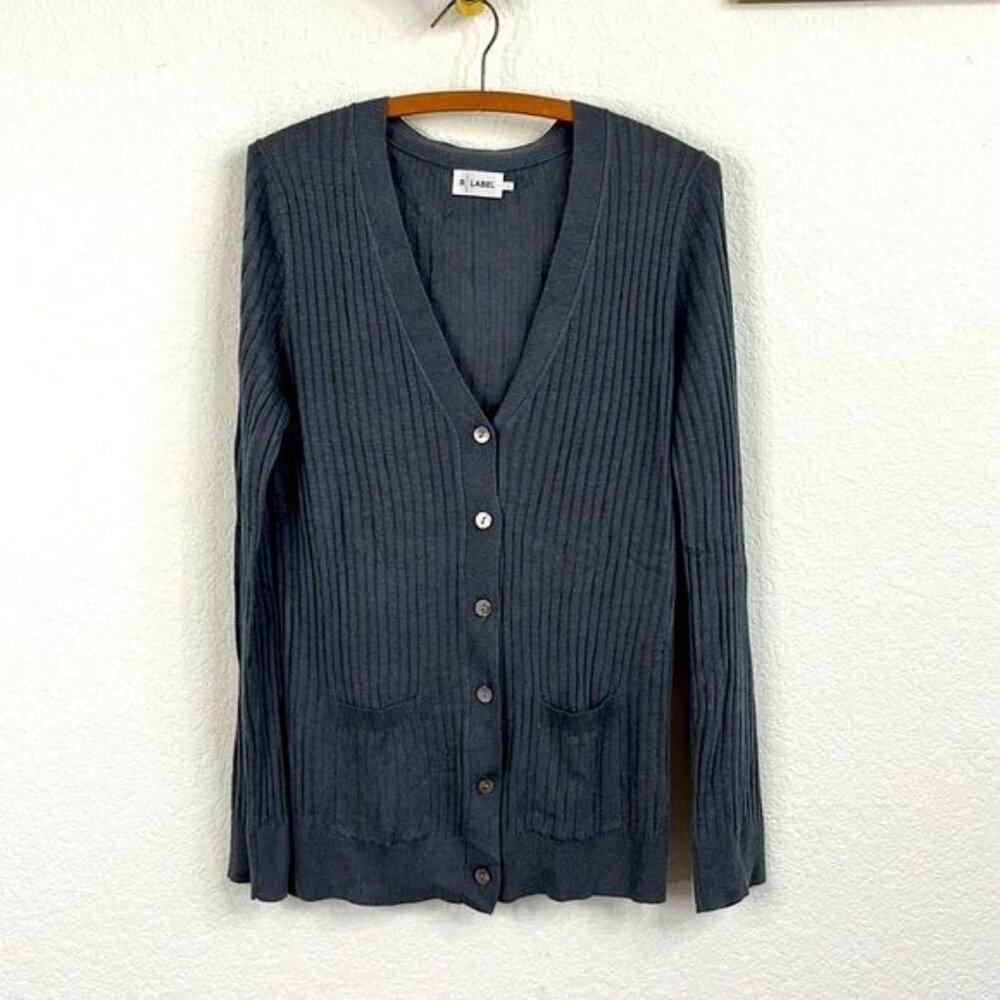 The Reset R Label Cashmere Ribbed Cardigan Sweater
